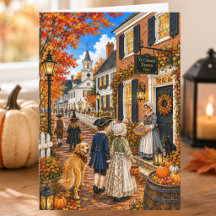 Bezauberndes koloniales Herbstdorf Frohes Hallowee