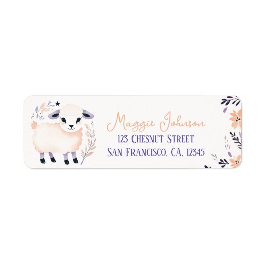 Bezauberndes Lamm Boho Peach Lavender Floral Desig (Vorne)