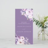 Bezauberndes Lavendel-Hochzeitsprogramm für Lila B (Stehend Vorderseite)