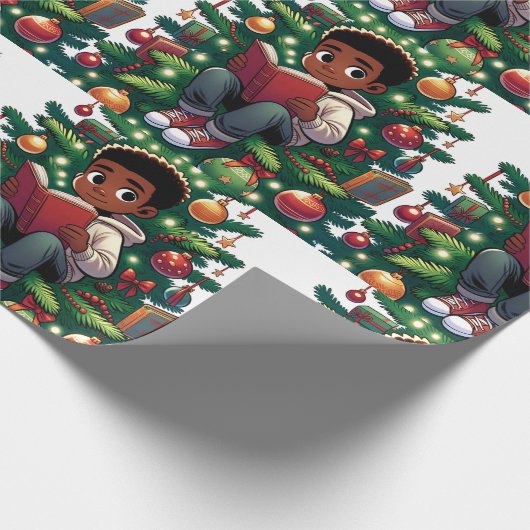 Bezauberndes Lesen - Weihnachts-Umschlagpapier Geschenkpapier (Ecke)
