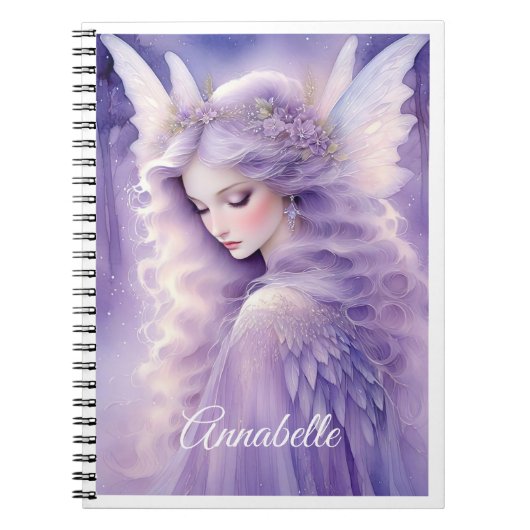 Bezauberndes Lila Glow Fairy Spiral Foto Notebook Notizblock (Vorderseite)