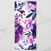 Bezauberndes Lila Hochzeitsdinner Menükarte (Rückseite)