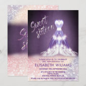 Bezauberndes lila Kleid, glänzend ombre Einladung (Vorne/Hinten)