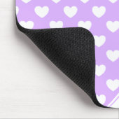 Bezauberndes Lilac Individuelle Name Weiße Herzen Mousepad (Ecke)