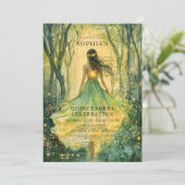 Bezauberndes Märchenwald Quinceanera-Party Einladung (Stehend Vorderseite)