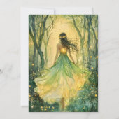 Bezauberndes Märchenwald Quinceanera-Party Einladung (Rückseite)