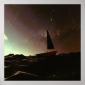 Bezauberndes Meereswellen Galaxy Night Sky Kosmisc Poster (Vorne)