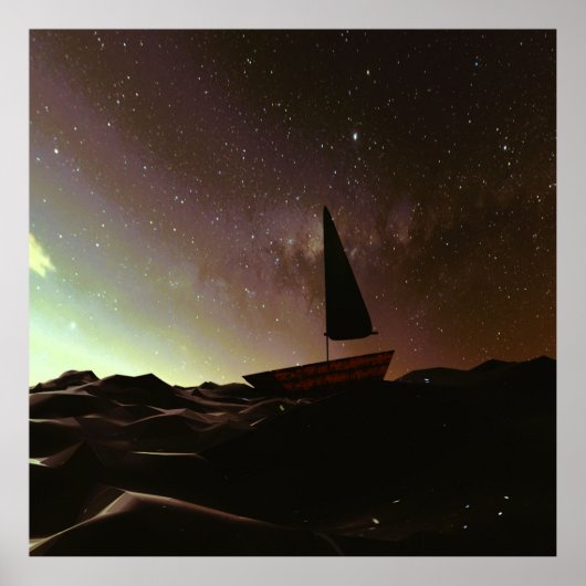 Bezauberndes Meereswellen Galaxy Night Sky Kosmisc Poster (Vorne)