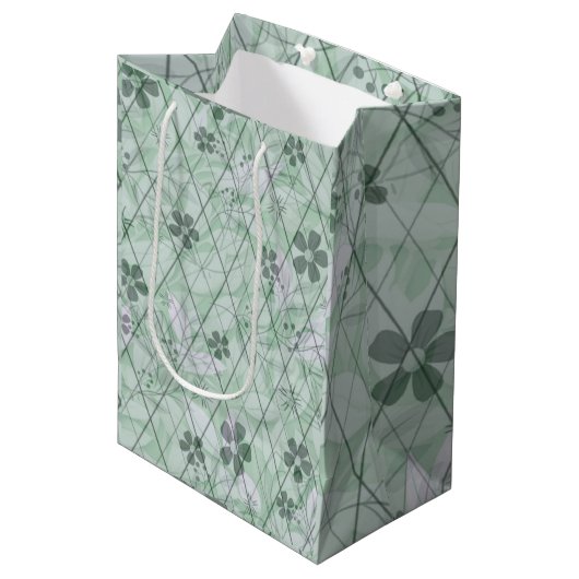 Bezauberndes Mintgarten Diamond Bouquet Mittlere Geschenktüte (Vorderseite Schrägansicht)