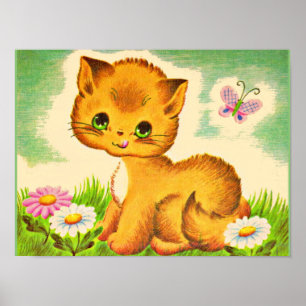 bezauberndes mit Augen Kätzchen Poster
