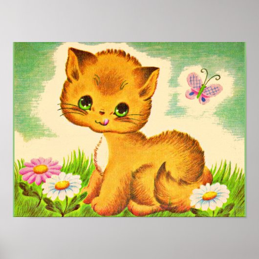 bezauberndes mit Augen Kätzchen Poster (Vorne)