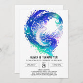 Bezauberndes mittelalterliches Drachen zum Geburts Einladung (Vorne/Hinten)