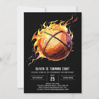 Bezauberndes Modern Net Basketball Geburtstag Einladung