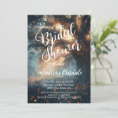 Bezauberndes Oak Tree Fairy Lights Bridal Einladung (Stehend Vorderseite)