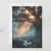 Bezauberndes Oak Tree Fairy Lights Bridal Einladung (Rückseite)