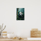 Bezauberndes Panda im Bambuswald Wasserfarben-Post Poster (Küche)