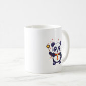 bezauberndes Panda mit orange-gelber Krawatte Kaffeetasse (VorderseiteRechts)