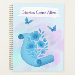 Bezauberndes Papyrus- Blume- und Schmetterlingsdes Planer