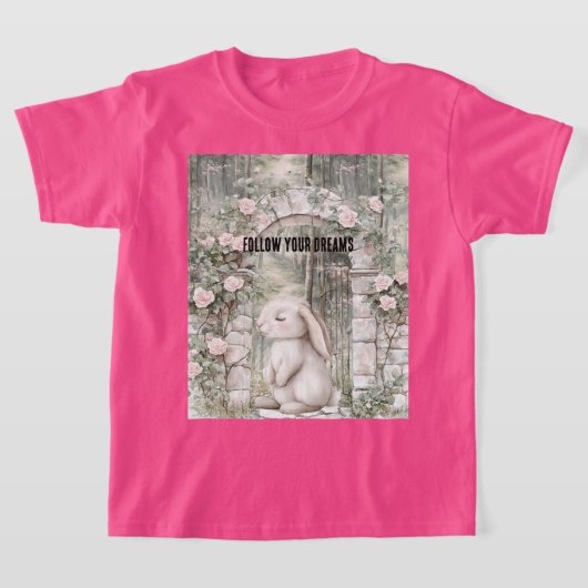 Bezauberndes Pink Floral Garden Bunny T-Shirt (Ablage )