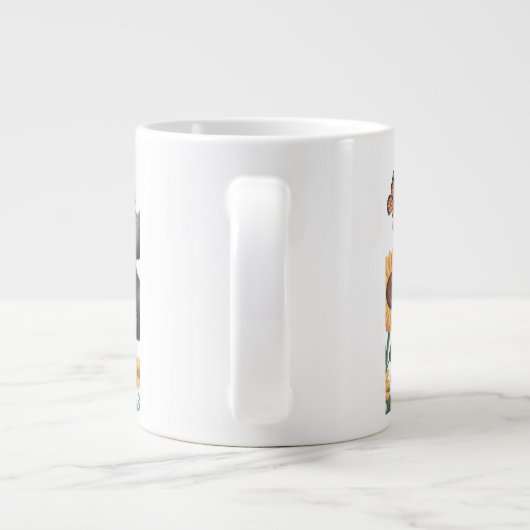 Bezauberndes Poodle Lover Design mit Sonnenblumen Jumbo-Tasse (Rückseite)