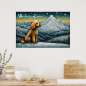 Bezauberndes Poodle Schneeberg Denken Sie an Sie Poster (Küche)