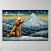 Bezauberndes Poodle Schneeberg Denken Sie an Sie Poster (Vorne)