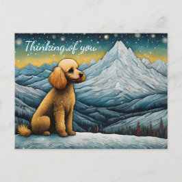 Bezauberndes Poodle Schneeberg Denken Sie an Sie Postkarte