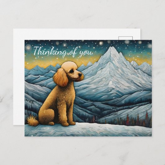 Bezauberndes Poodle Schneeberg Denken Sie an Sie Postkarte (Vorne/Hinten)
