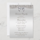 Bezauberndes Quinceañera Imitat versilbert Sequins Einladung (Rückseite)