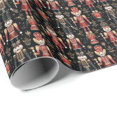Bezauberndes Red & Black Nutcracker Ballet Geschenkpapier (Rolleneckpunkt)