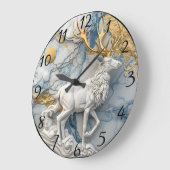 Bezauberndes Rentier Holiday Display Große Wanduhr (Winkel)