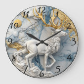 Bezauberndes Rentier Holiday Display Große Wanduhr (Vorderseite)