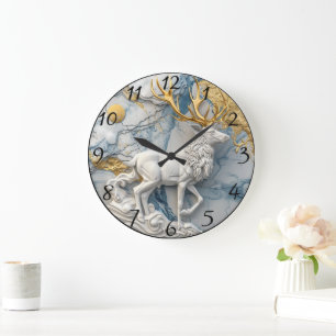 Bezauberndes Rentier Holiday Display Große Wanduhr