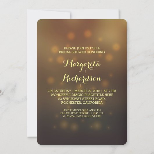 Bezauberndes romantisches Brautparty Einladung (Rückseite)