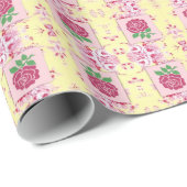 Bezauberndes rosa Roses Wrapping Paper Geschenkpapier (Rolleneckpunkt)