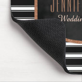 Bezauberndes Rosen-GoldGlitzer-Schwarzes Stripes | Mousepad (Ecke)