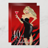 Bezauberndes Rot des Geburtstages | der Einladung (Vorne/Hinten)