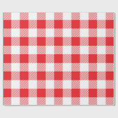 Bezauberndes Rotes Gingham Karo Muster Dekorativ Geschenkpapier (Flach)