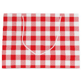 Bezauberndes Rotes Gingham Karo Muster Dekorativ Große Geschenktüte (Vorderseite)