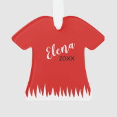 Bezauberndes Rotes Kleid Ornament (Rückseite)