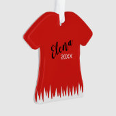 Bezauberndes Rotes Kleid Ornament (Vorderseite)