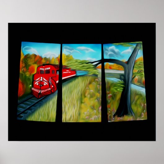 Bezauberndes rotes Zugpassage Art Poster (Vorne)