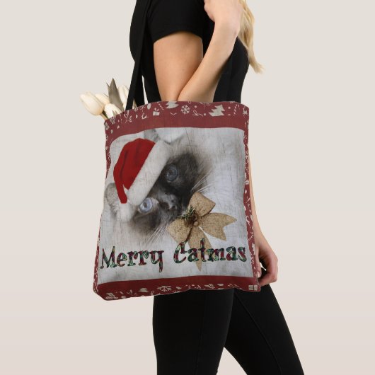 Bezauberndes Santa Kitty überall in Design Shoppin Tasche (Von Nahem)
