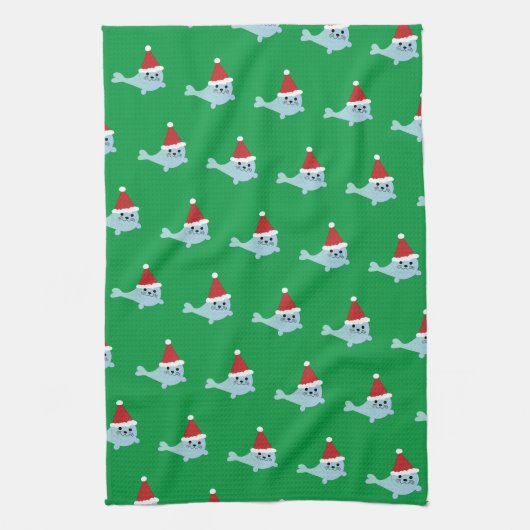 Bezauberndes Santa Siegel Geschirrtuch (Vertikal)