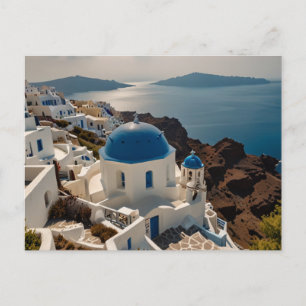 Bezauberndes Santorin per Sea Gruß Postkarte