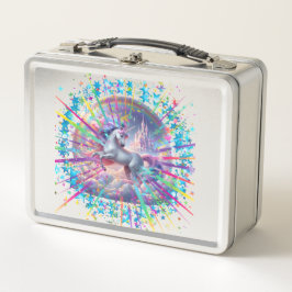 Bezauberndes Schloss Unicorn Lunchbox - Regenbogen