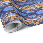 Bezauberndes, schneebedecktes Village Winterwunder Geschenkpapier (Rolleneckpunkt)