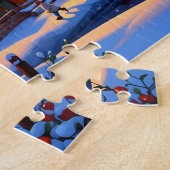Bezauberndes, schneebedecktes Village Winterwunder Puzzle (Seite)