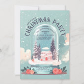 Bezauberndes Schneeglobe Weihnachtsfest-Party Einladung (Vorderseite)