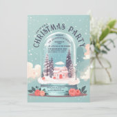 Bezauberndes Schneeglobe Weihnachtsfest-Party Einladung (Stehend Vorderseite)